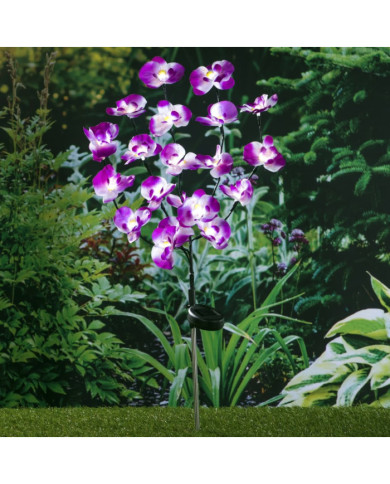 HI Lampe solaire à LED de jardin en forme d'orchidée 75 cm | Mobilier & Déco