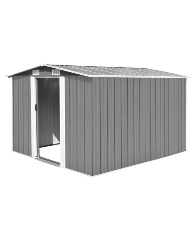 Abri de jardin 257x298x178 cm Métal Gris | Mobilier & Déco