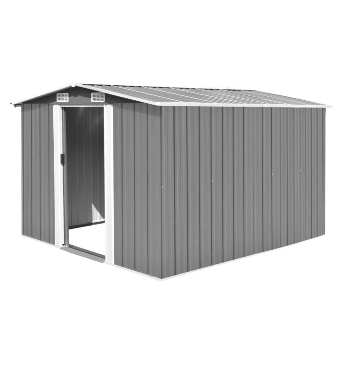 Abri de jardin 257x298x178 cm Métal Gris | Mobilier & Déco