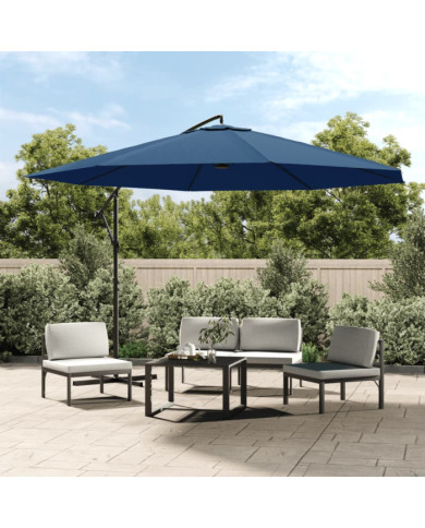 Parasol de jardin en porte-à-faux avec mât en aluminium bleu | Mobilier & Déco