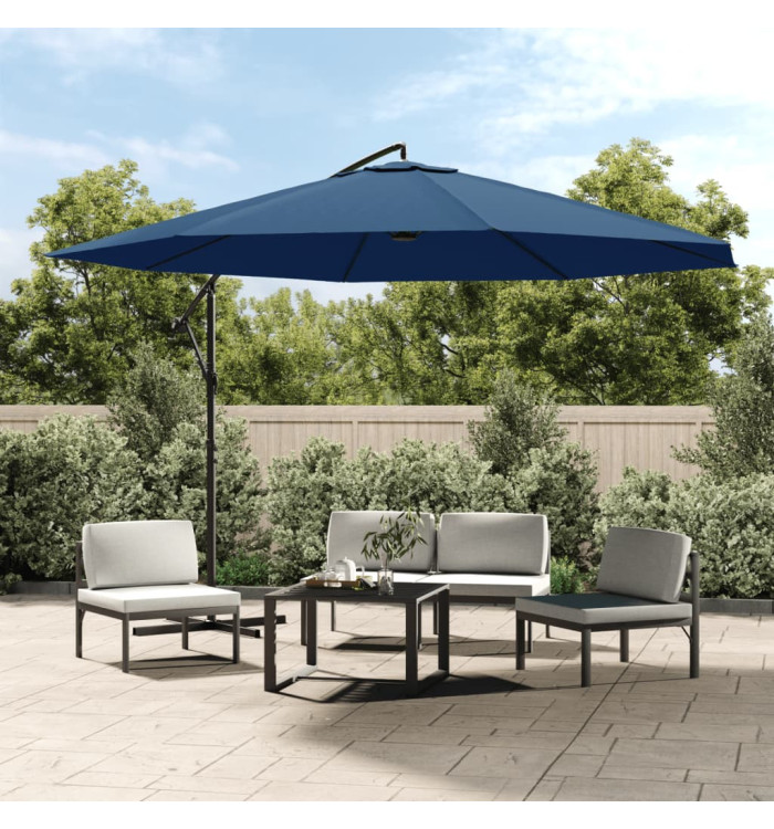 Parasol de jardin en porte-à-faux avec mât en aluminium bleu | Mobilier & Déco