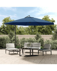 Parasol de jardin en porte-à-faux avec mât en aluminium bleu | Mobilier & Déco