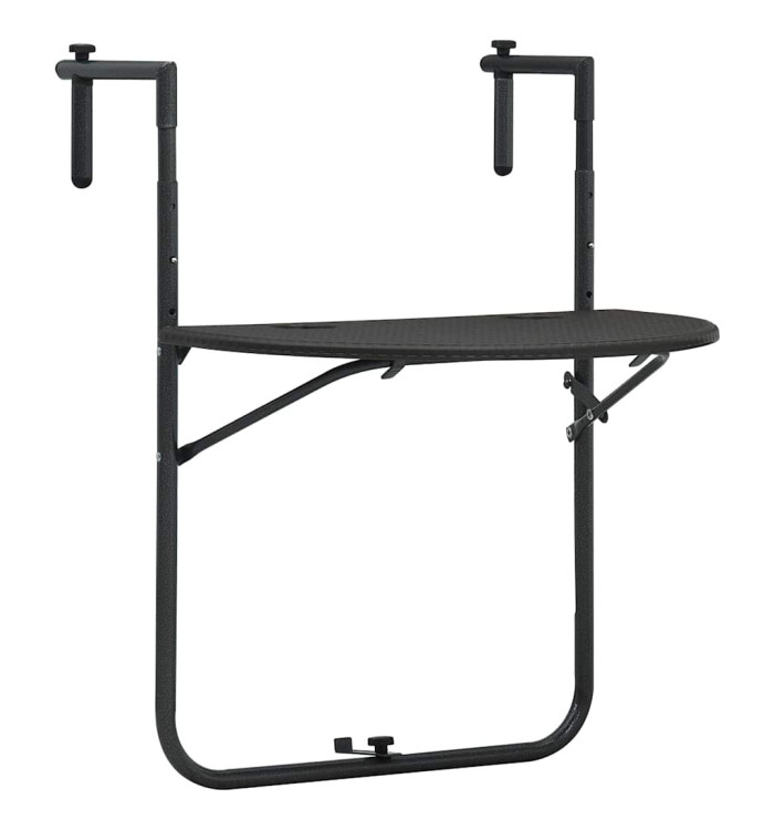 Table de balcon Marron 60x64x83,5 cm Plastique Aspect de rotin | Mobilier & Déco