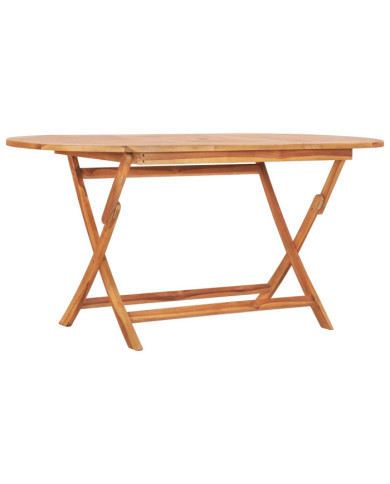 Table pliable de jardin 160x80x75 cm Bois de teck solide | Mobilier & Déco
