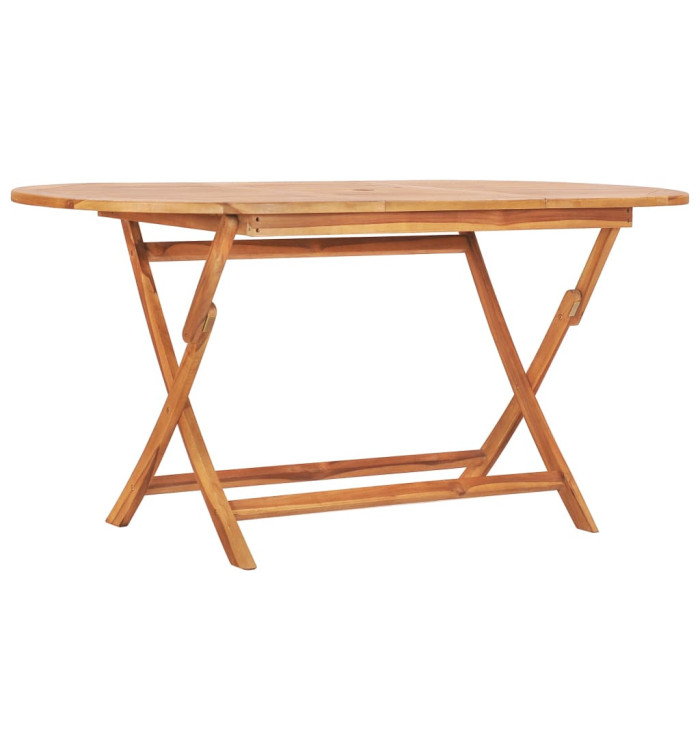 Table pliable de jardin 160x80x75 cm Bois de teck solide | Mobilier & Déco