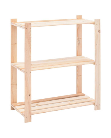 Étagère de stockage 3 niveaux 80x38x90 cm Pin solide 150 kg | Mobilier & Déco