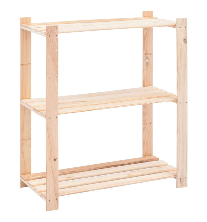 Étagère de stockage 3 niveaux 80x38x90 cm Pin solide 150 kg | Mobilier & Déco