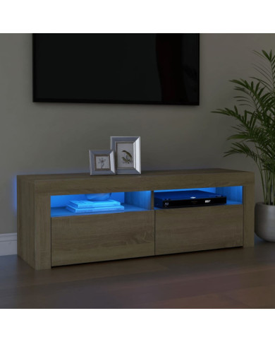 Meuble TV avec lumières LED chêne sonoma 120x35x40 cm | Mobilier & Déco