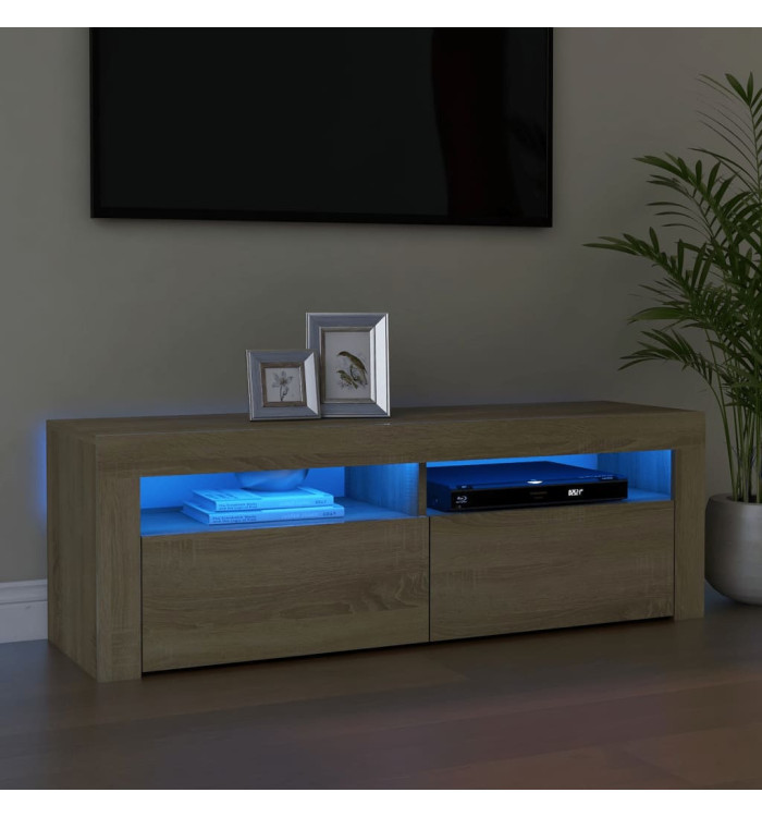 Meuble TV avec lumières LED chêne sonoma 120x35x40 cm | Mobilier & Déco