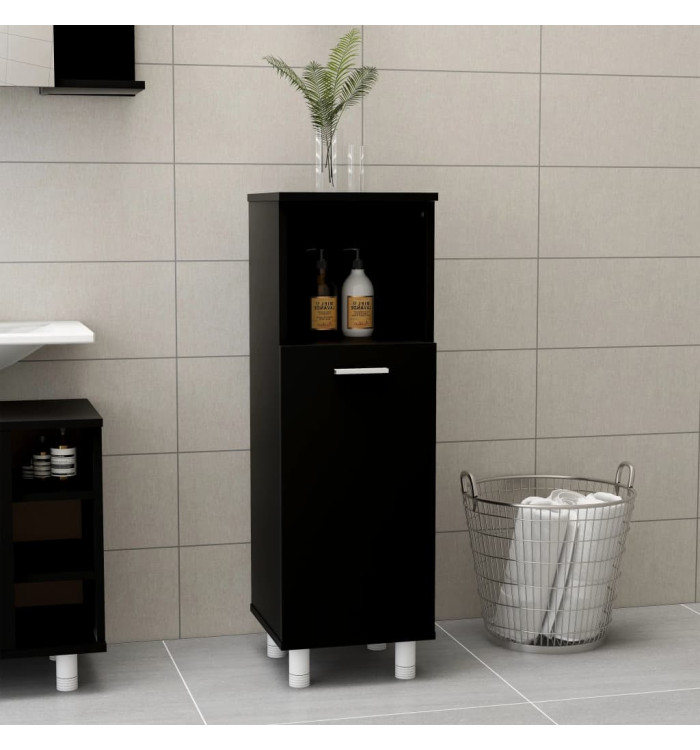 Armoire de salle de bain Noir 30x30x95 cm Aggloméré | Mobilier & Déco