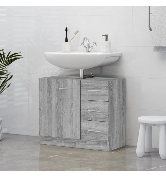 Armoire de lavabo Sonoma gris 63x30x54 cm Bois d'ingénierie | Mobilier & Déco
