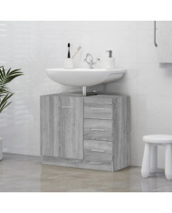 Armoire de lavabo Sonoma gris 63x30x54 cm Bois d'ingénierie | Mobilier & Déco