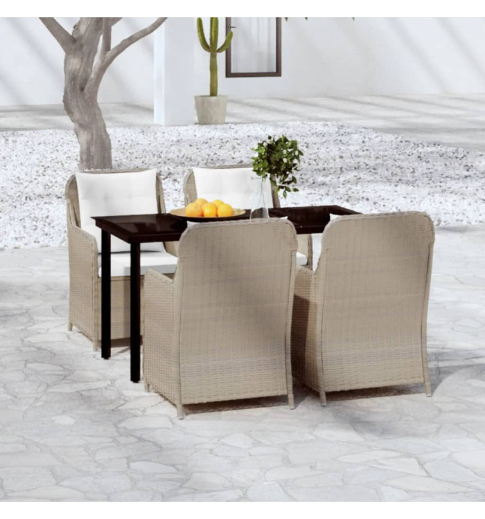 Ensemble à manger de jardin 5 pcs Marron | Mobilier & Déco