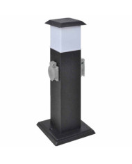 Pilier avec lampe pour prise de jardin Noir | Mobilier & Déco