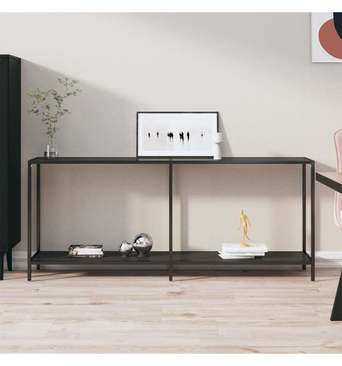 Table console Noir 180x35x75,5 cm Verre trempé | Mobilier & Déco
