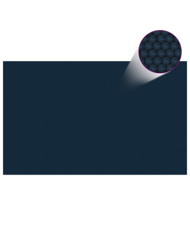 Film solaire de piscine flottant PE 260x160 cm Noir et bleu | Mobilier & Déco