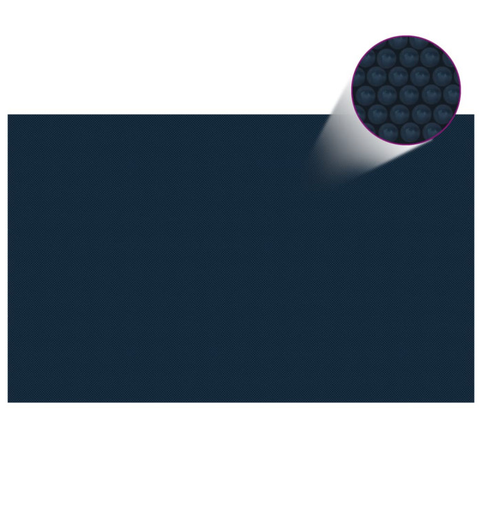 Film solaire de piscine flottant PE 260x160 cm Noir et bleu | Mobilier & Déco