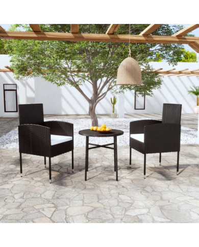 Ensemble à manger de jardin 3 pcs Résine tressée Noir | Mobilier & Déco
