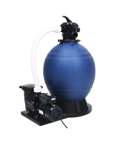 Filtre à sable avec vanne 7 voies et pompe 1000 W Bleu et noir | Mobilier & Déco