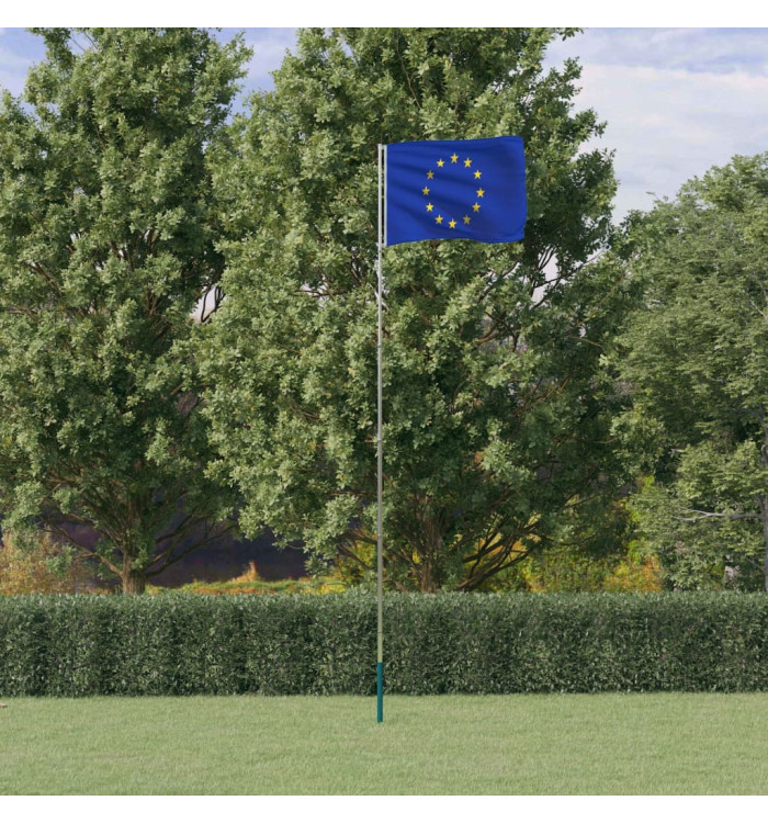 Drapeau de l'Europe et mât 5,55 m Aluminium | Mobilier & Déco