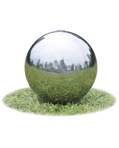 Sphère de fontaine de jardin avec LED Acier inoxydable 20 cm | Mobilier & Déco