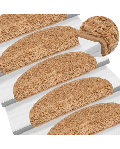 Tapis d'escalier 15 pcs beige 65x21x4 cm | Mobilier & Déco