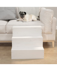 Escalier pour animaux de compagnie Blanc 40x37,5x35 cm Bois pin | Mobilier & Déco
