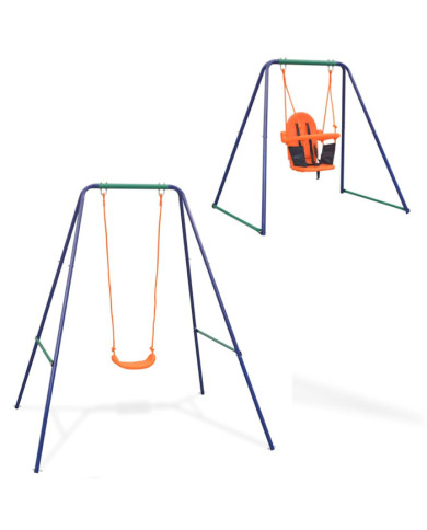 Balançoire simple 2-en-1 et balançoire pour tout-petits Orange | Mobilier & Déco