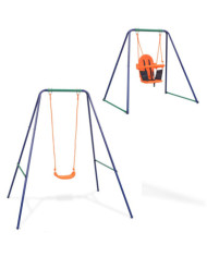 Balançoire simple 2-en-1 et balançoire pour tout-petits Orange | Mobilier & Déco