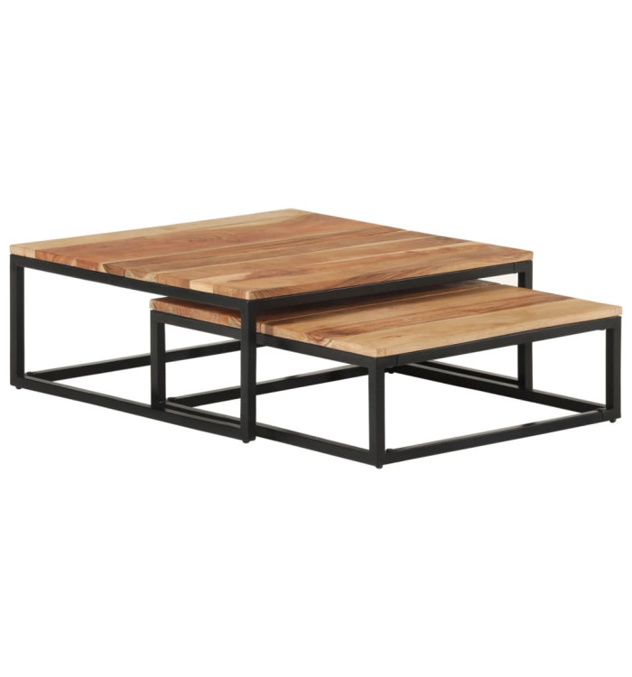 Tables basses gigognes 2 pcs Bois d'acacia massif | Mobilier & Déco