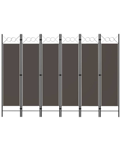 Cloison de séparation 6 panneaux Anthracite 240x180 cm | Mobilier & Déco