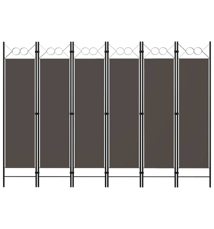 Cloison de séparation 6 panneaux Anthracite 240x180 cm | Mobilier & Déco