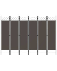 Cloison de séparation 6 panneaux Anthracite 240x180 cm | Mobilier & Déco