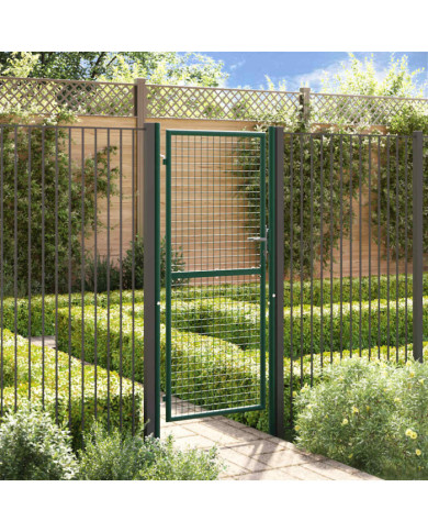 Portail de clôture acier 100x200 cm vert | Mobilier & Déco
