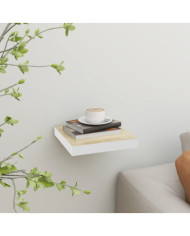 Étagère murale flottante Chêne et blanc 23x23,5x3,8 cm MDF | Mobilier & Déco