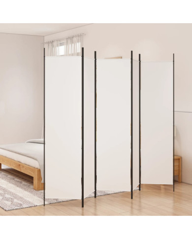 Cloison de séparation 5 panneaux Blanc 250x200 cm Tissu | Mobilier & Déco