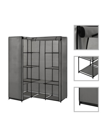 Garde-robe d'angle Gris 130 x 87 x 169 cm | Mobilier & Déco