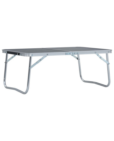 Table pliable de camping Gris Aluminium 60x40 cm | Mobilier & Déco