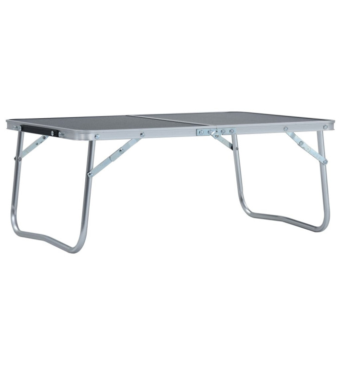 Table pliable de camping Gris Aluminium 60x40 cm | Mobilier & Déco