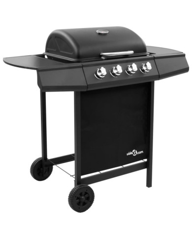Barbecue gril à gaz avec 4 brûleurs Noir | Mobilier & Déco