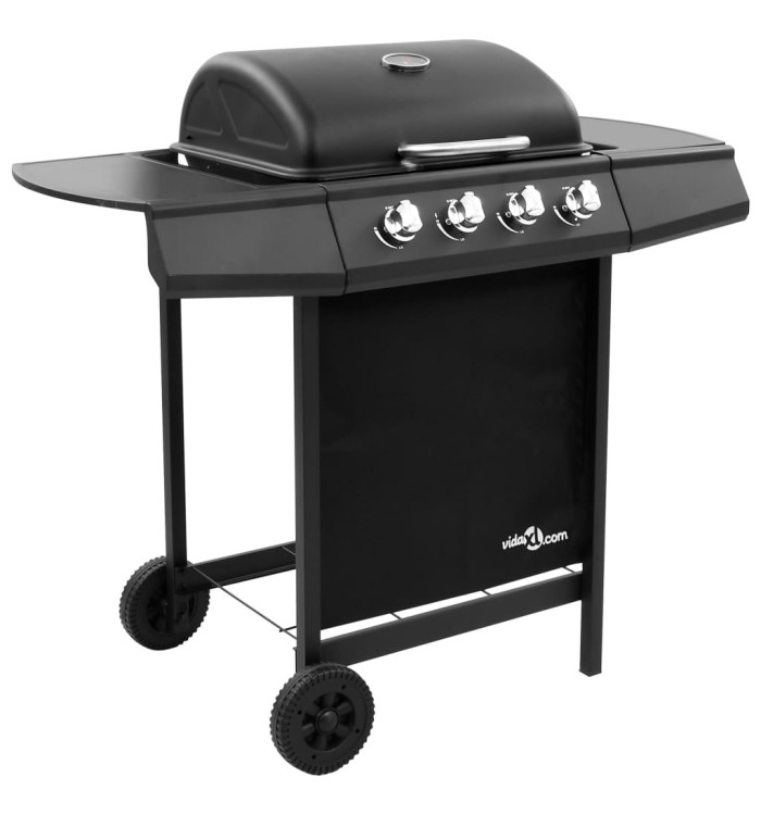 Barbecue gril à gaz avec 4 brûleurs Noir | Mobilier & Déco