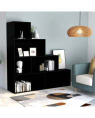 Bibliothèque/Séparateur de pièce Noir Bois d’ingénierie | Mobilier & Déco