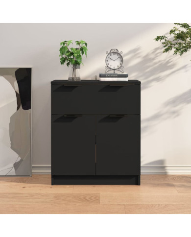 Buffet noir 60x30x70 cm bois d'ingénierie | Mobilier & Déco