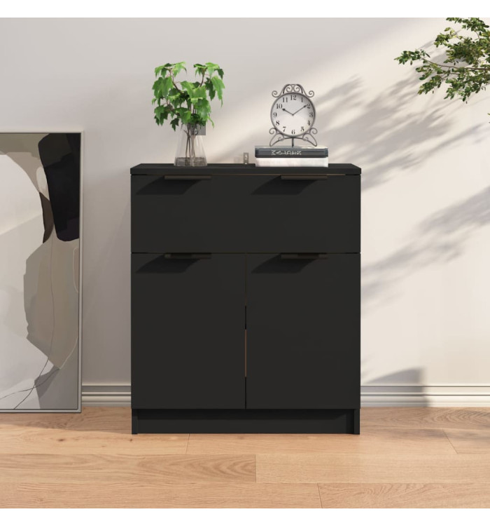 Buffet noir 60x30x70 cm bois d'ingénierie | Mobilier & Déco