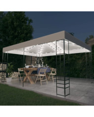 Tonnelle avec guirlande lumineuse à LED 4x3x2,7 m Blanc | Mobilier & Déco