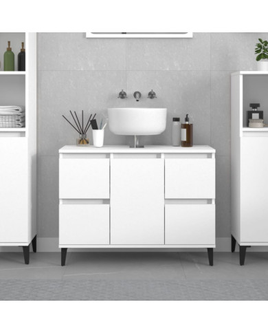 Meuble d'évier blanc 80x33x60 cm bois d'ingénierie | Mobilier & Déco
