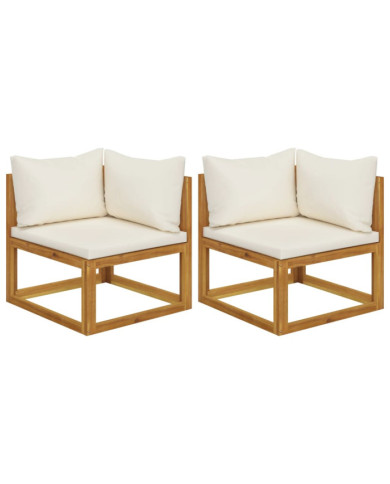 Canapés d'angle sectionnels 2 pcs avec coussins Blanc crème | Mobilier & Déco