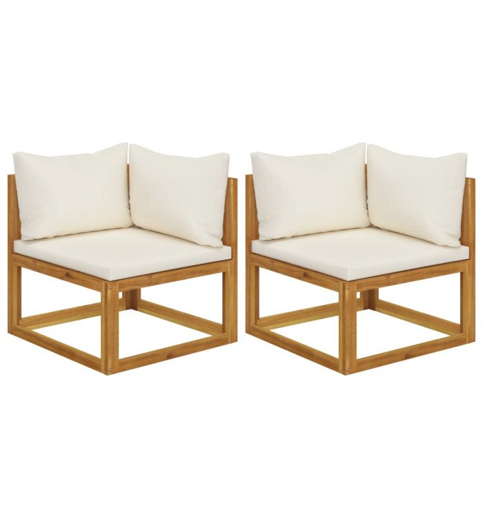 Canapés d'angle sectionnels 2 pcs avec coussins Blanc crème | Mobilier & Déco