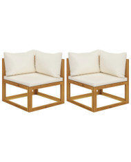 Canapés d'angle sectionnels 2 pcs avec coussins Blanc crème | Mobilier & Déco