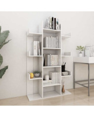 Bibliothèque Blanc brillant 86x25,5x140 cm Bois d’ingénierie | Mobilier & Déco